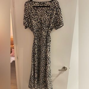 Animal Print Midi Dress with Slit